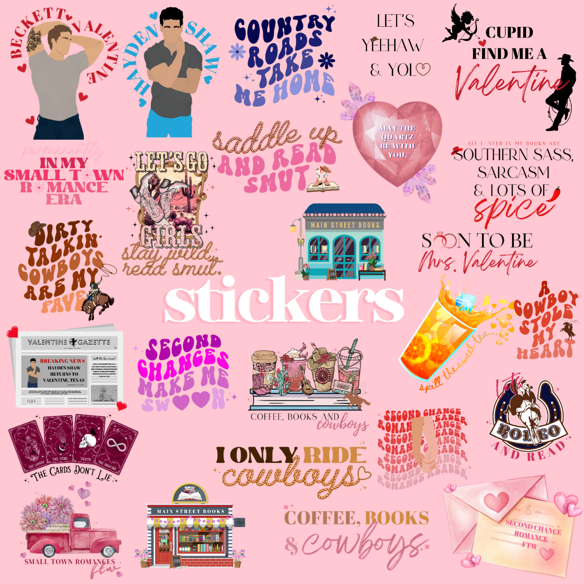 Printable Heart Stickers  Collage Valentine Stickers