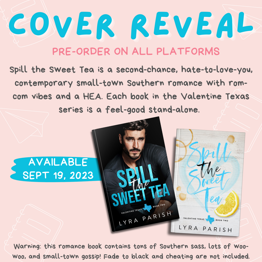 Spill the Sweet Tea Cover Reveal & Exciting Audio/Shop News!