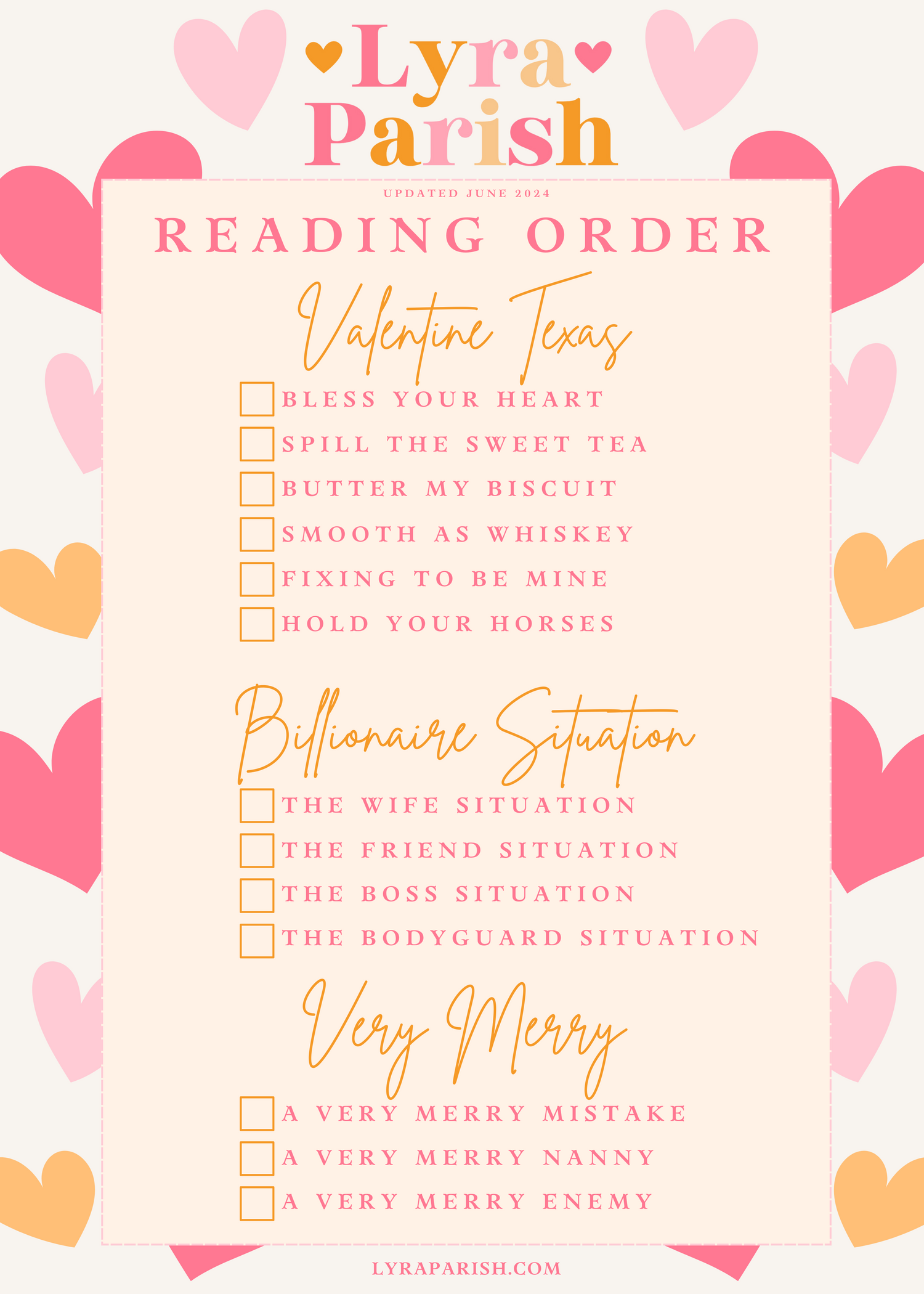 Reading Order Lyra Parish